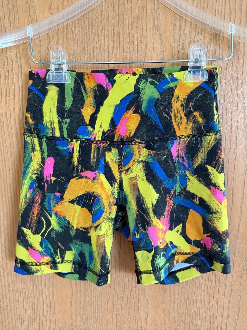 lululemon athletica Neon Paint-Print Bike Shorts